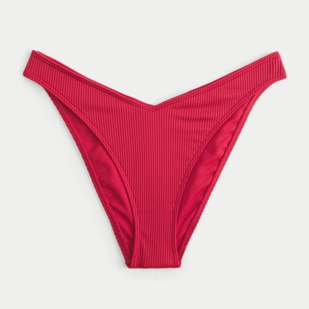 Hollister ribbed v-front high leg cheeky bikini bottom